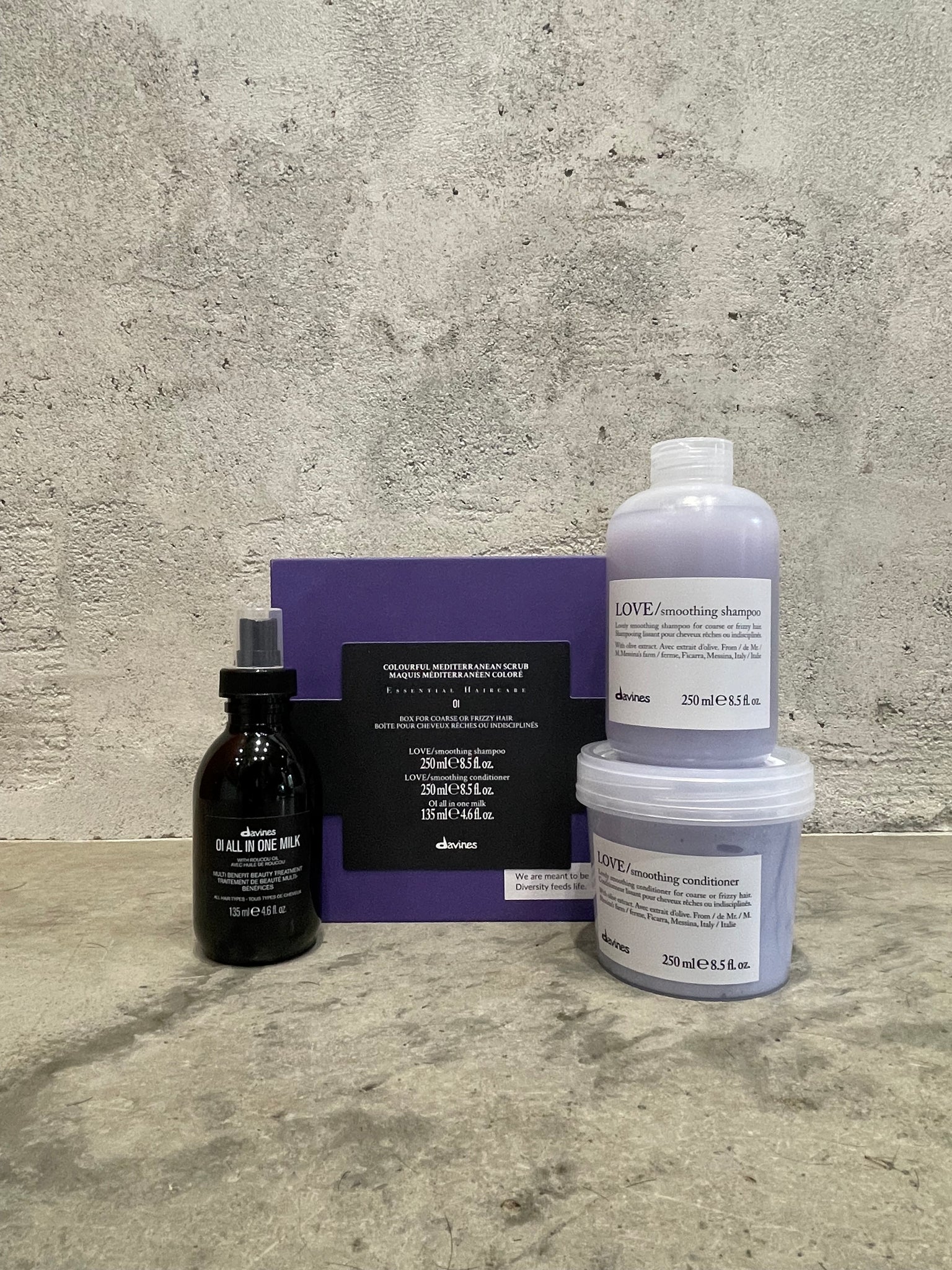 Davines Love Smoothing + OI 3pc Holiday Gift Box